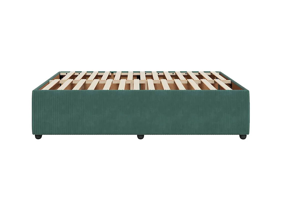 Cadre de lit sans matelas vert foncé 160x200 cm velours