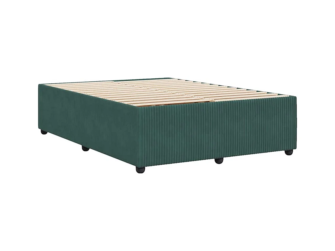 Cadre de lit sans matelas vert foncé 160x200 cm velours
