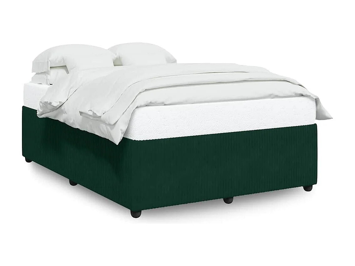 Cadre de lit sans matelas vert foncé 160x200 cm velours