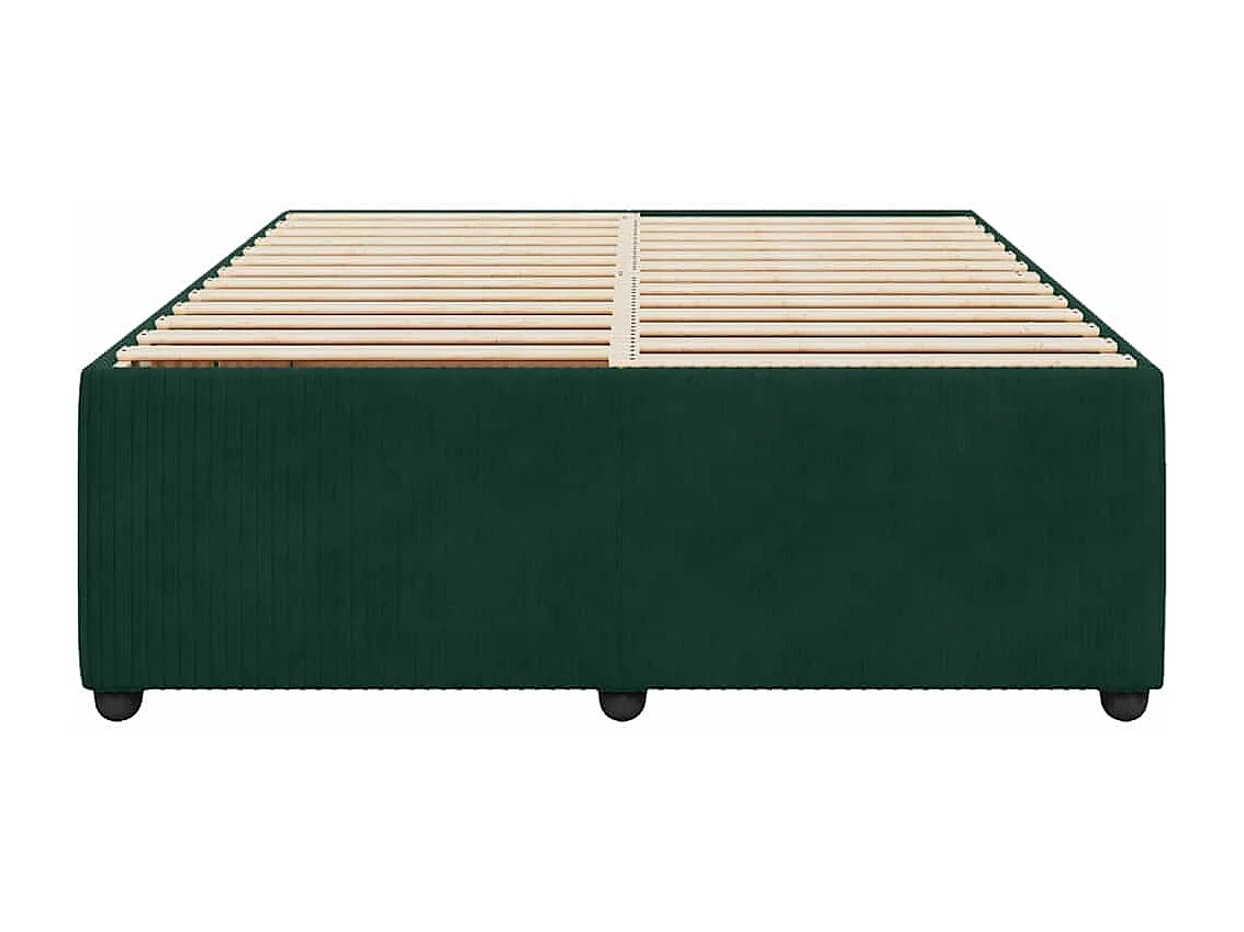 Cadre de lit sans matelas vert foncé 160x200 cm velours