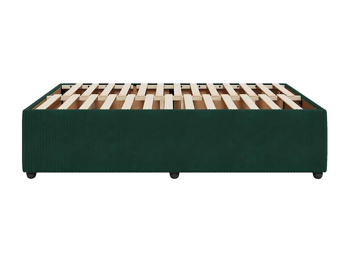 Cadre de lit sans matelas vert foncé 160x200 cm velours