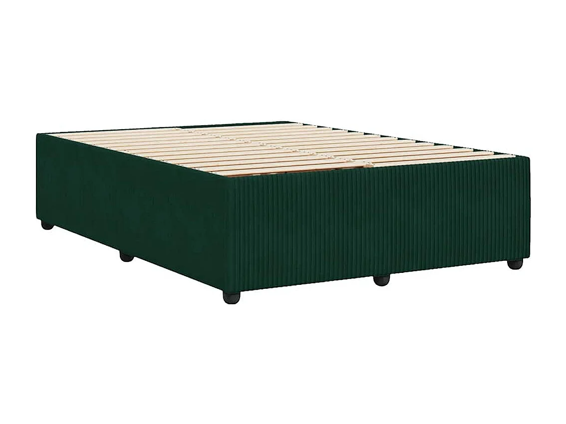 Cadre de lit sans matelas vert foncé 160x200 cm velours