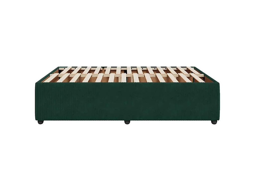 Cadre de lit sans matelas vert foncé 160x200 cm velours