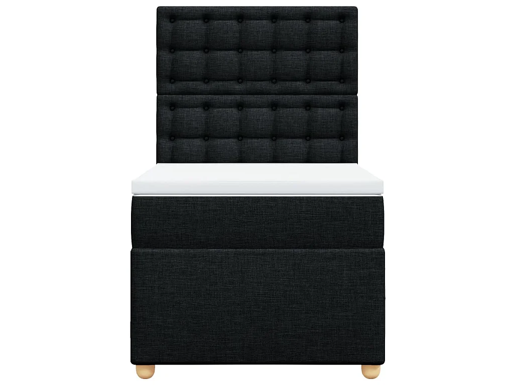 Boxspringbett mit Matratze Schwarz 90x200 cm Stoff