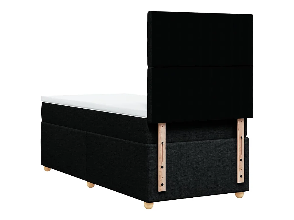 Boxspringbett mit Matratze Schwarz 90x200 cm Stoff