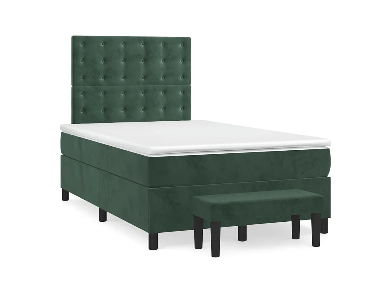 Sommier à lattes de lit avec matelas vert foncé 120x190 cm