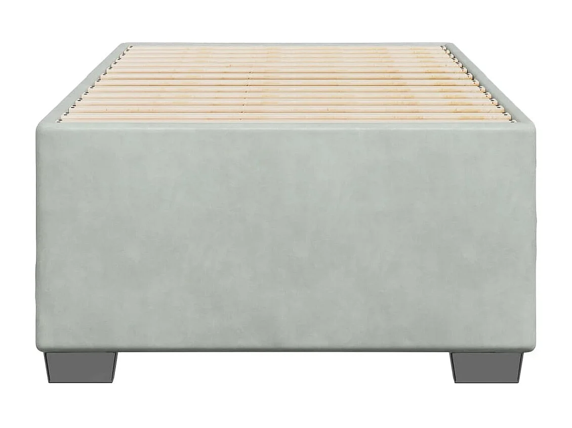 Cadre de lit sans matelas gris clair 90x190 cm velours