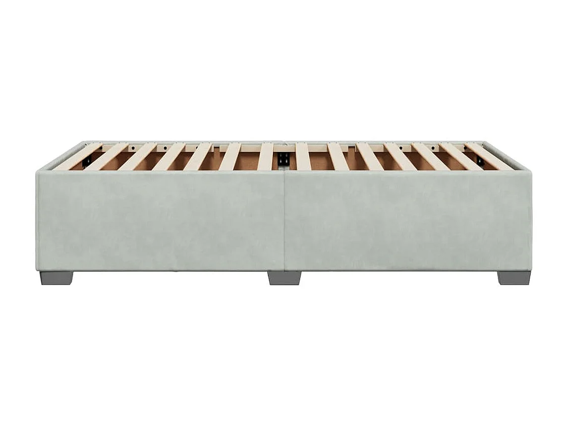 Cadre de lit sans matelas gris clair 90x190 cm velours