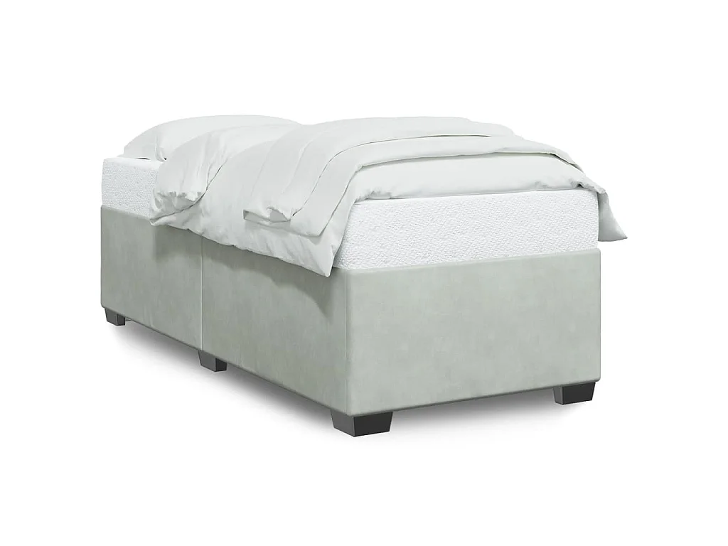 Giroletto senza Materasso Grigio Chiaro 90x190 cm Velluto