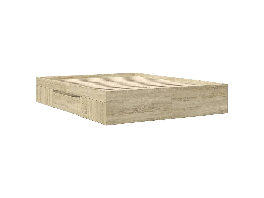 Cadre de lit sans matelas chêne sonoma 160x200 cm