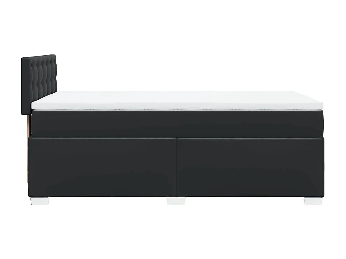 Boxspring met matras kunstleer zwart 90x200 cm
