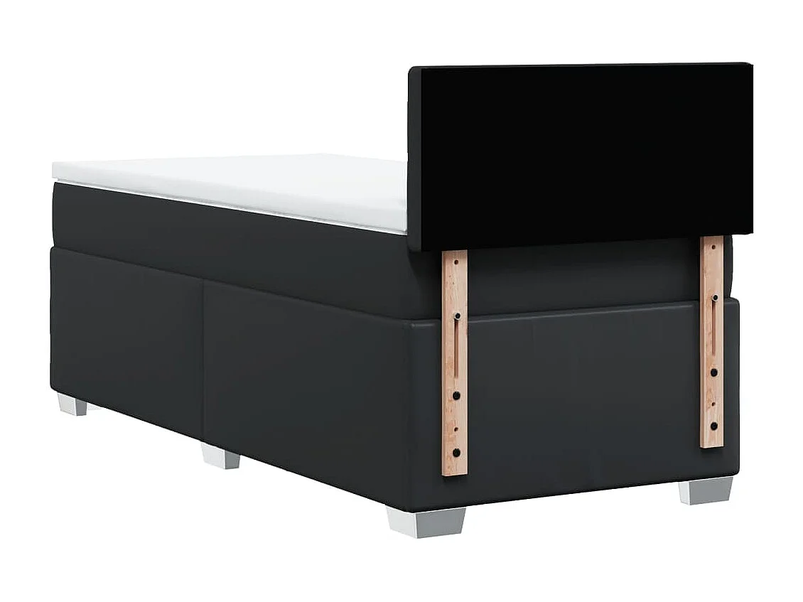 Boxspring met matras kunstleer zwart 90x200 cm