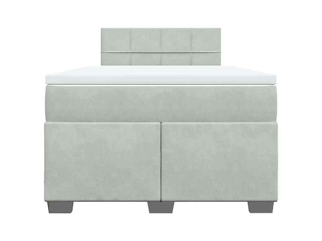 Sommier à lattes de lit et matelas Gris clair 120x200cm Velours