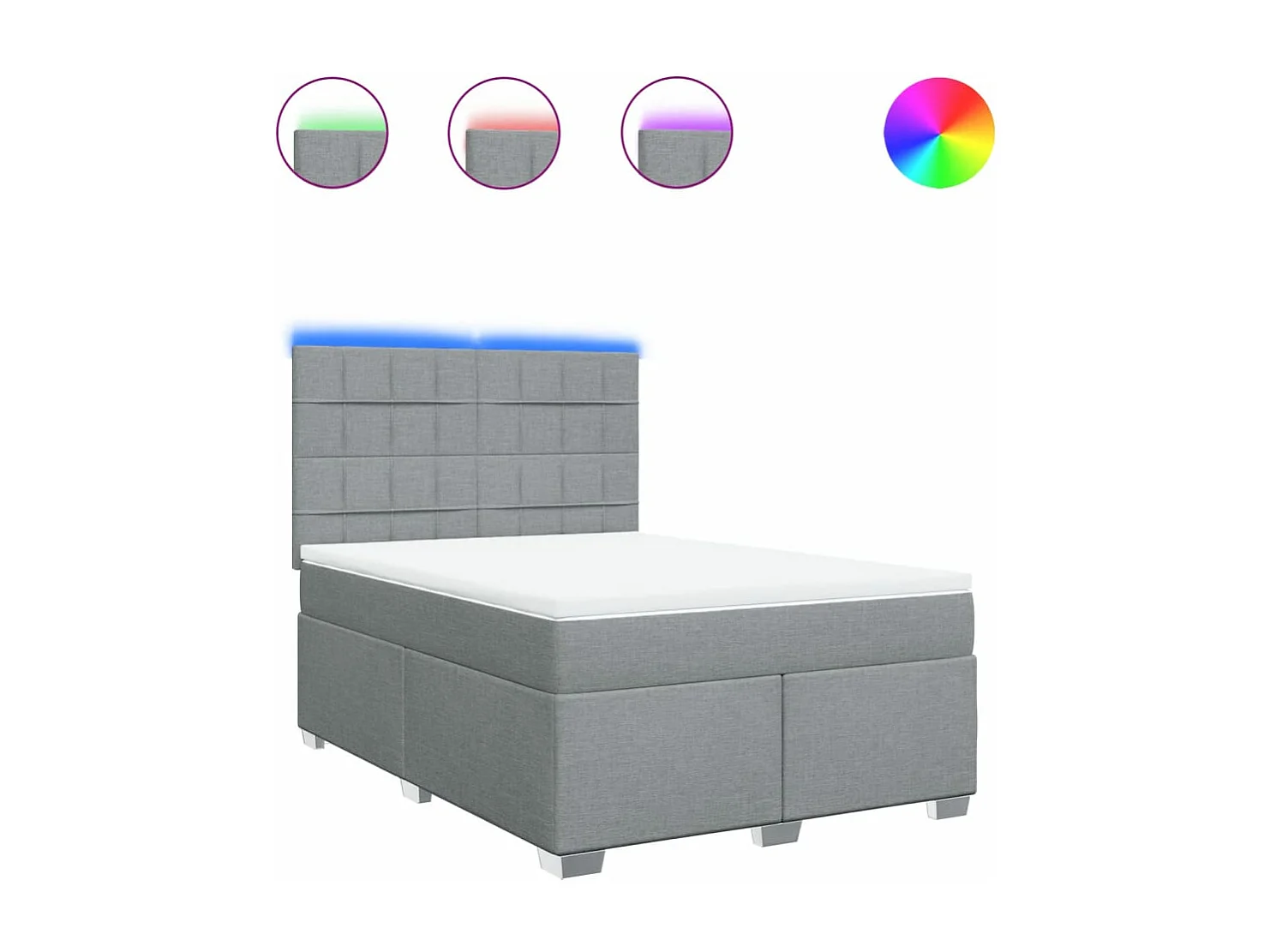 Boxspringbett mit Matratze Hellgrau 140x200 cm Stoff