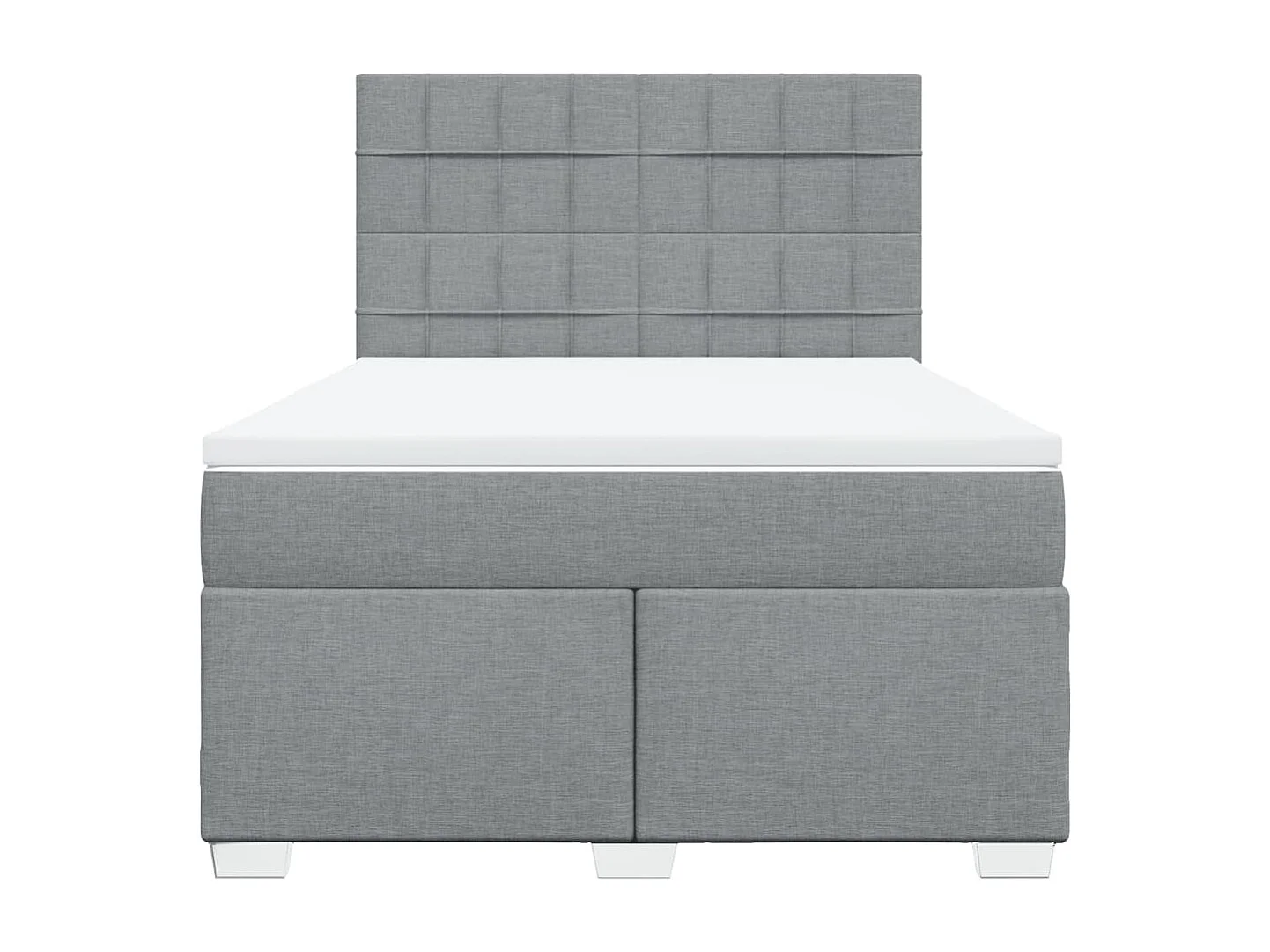 Boxspringbett mit Matratze Hellgrau 140x200 cm Stoff