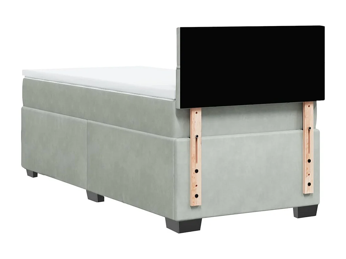 Sommier à lattes de lit et matelas Gris clair 90x190 cm Velours