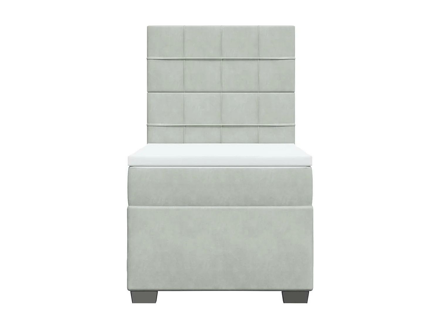 Sommier à lattes de lit et matelas Gris clair 100x200cm Velours