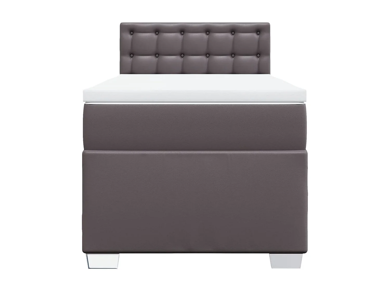 Cama com molas/colchão 80x200 cm couro artificial cinza
