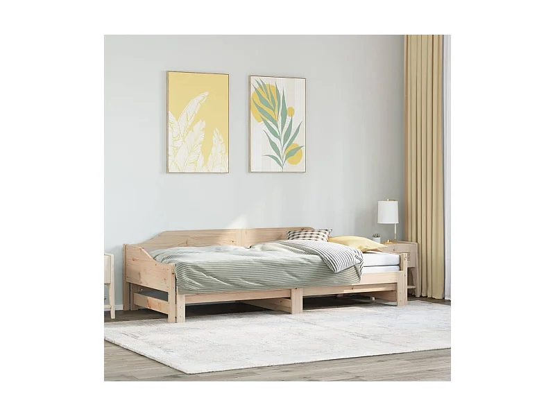 Tagesbett Ausziehbar 80x200 cm Massivholz Kiefer