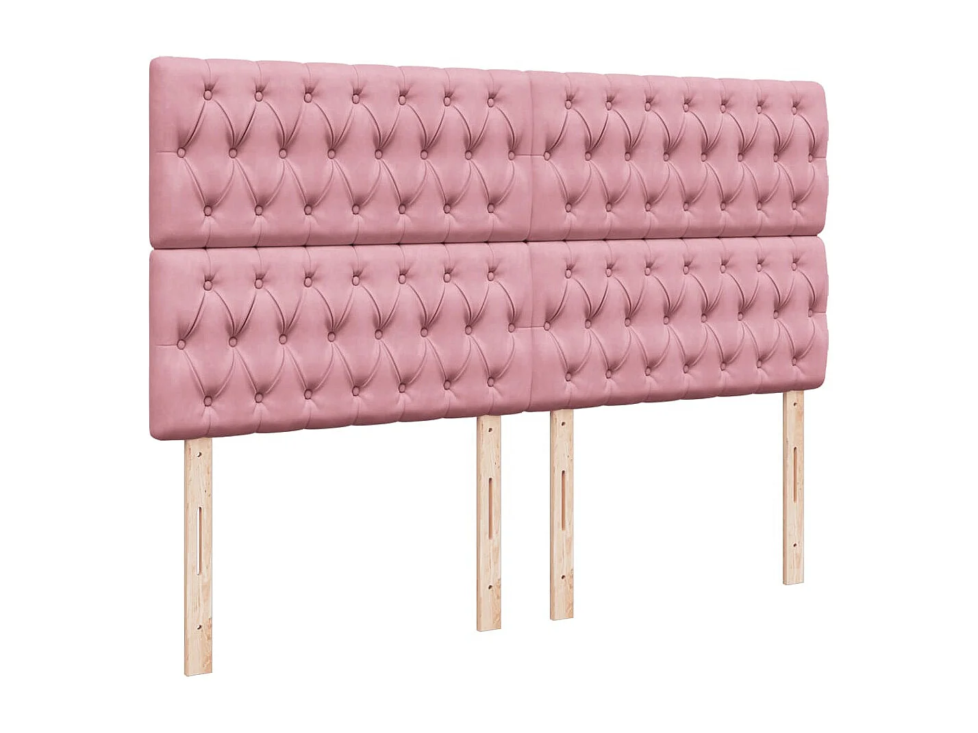 Giroletto a Molle con Materasso Rosa 200x200 cm in Velluto
