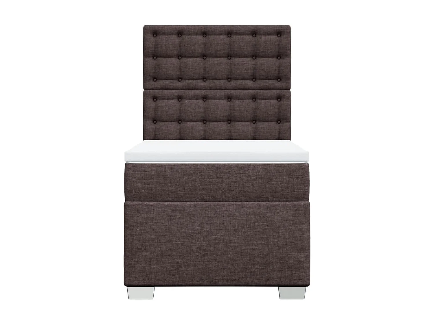 Boxspring met matras stof donkerbruin 100x200 cm