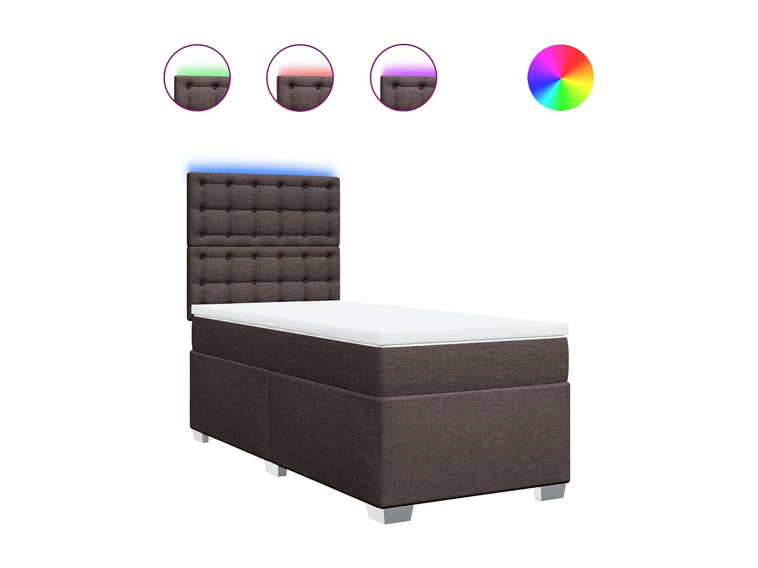 Sommier à lattes de lit avec matelas Marron foncé 100x200 cm