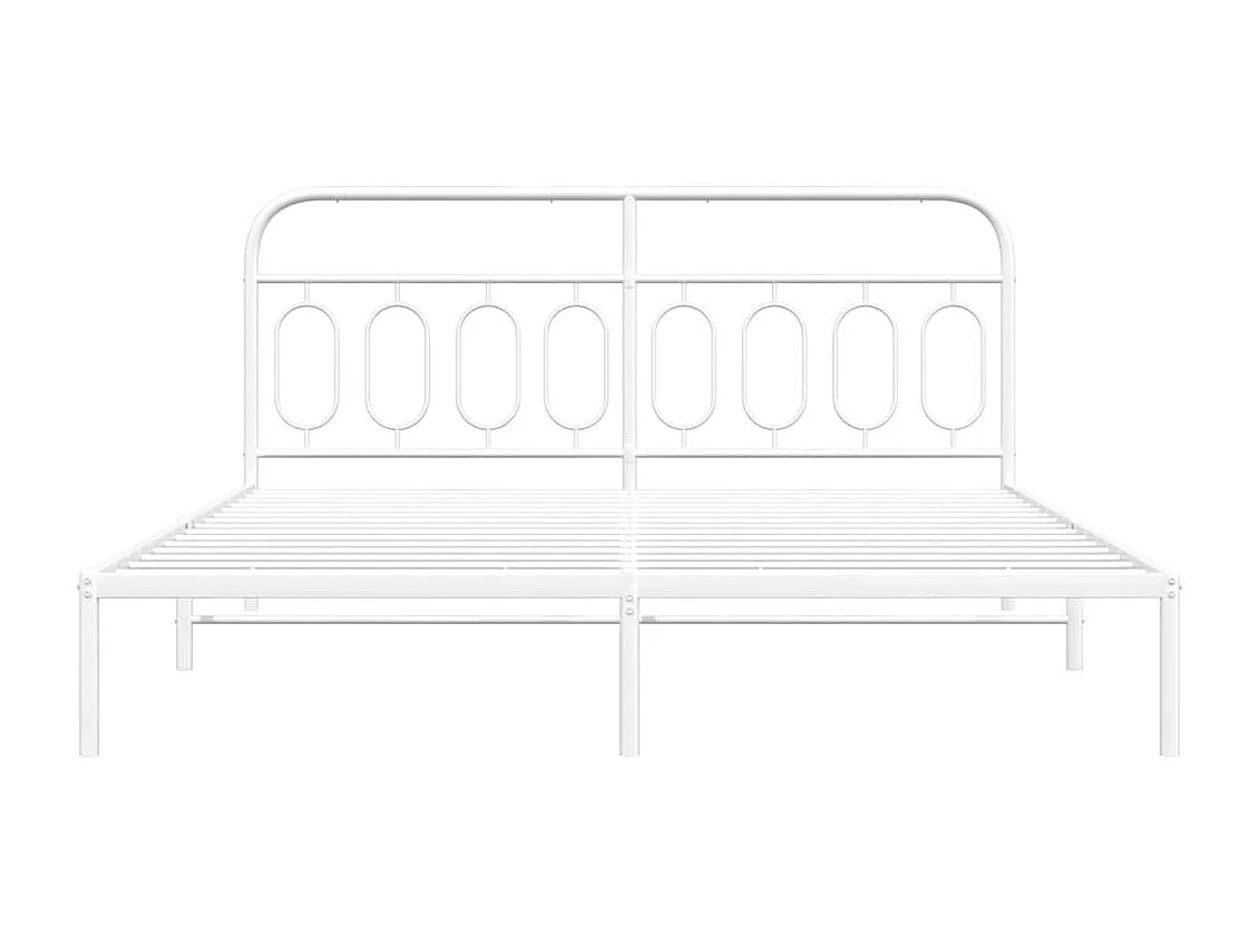 Estrutura de cama com cabeceira 160x200 cm metal branco