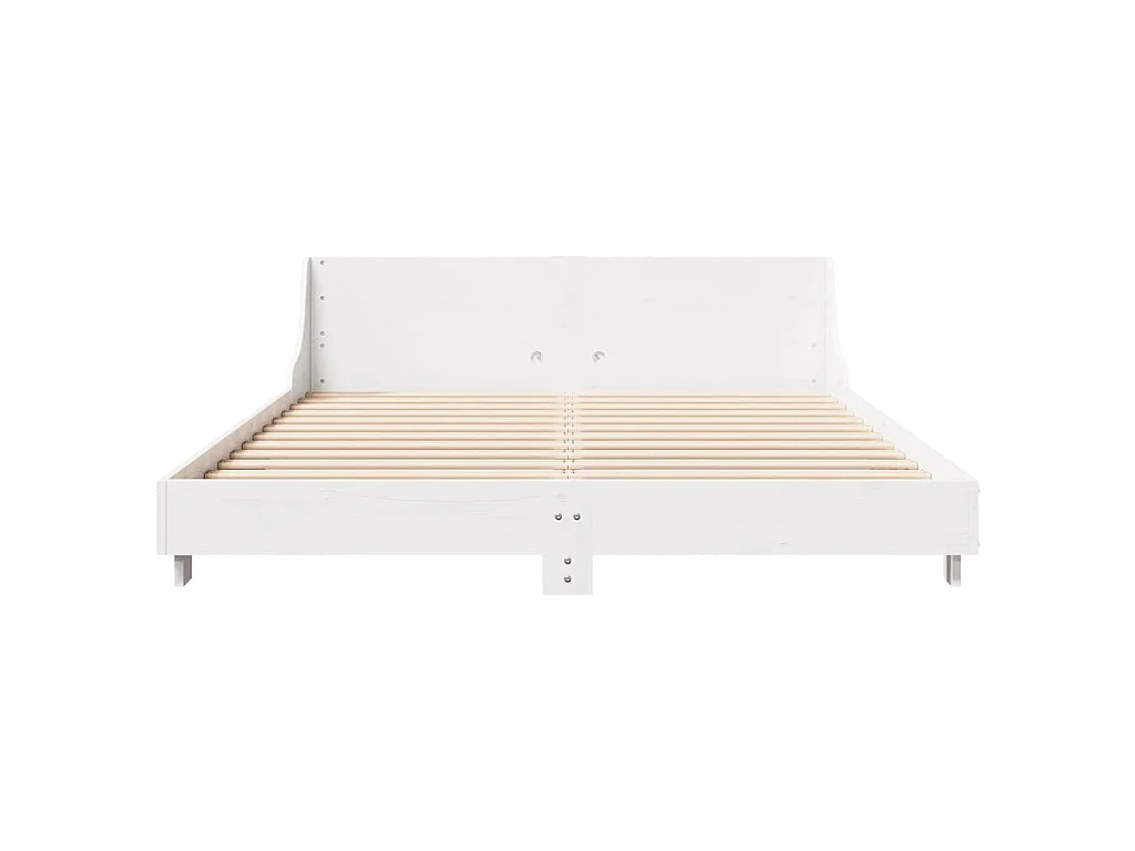Letto senza Materasso Bianco 160x200 cm Legno Massello di Pino
