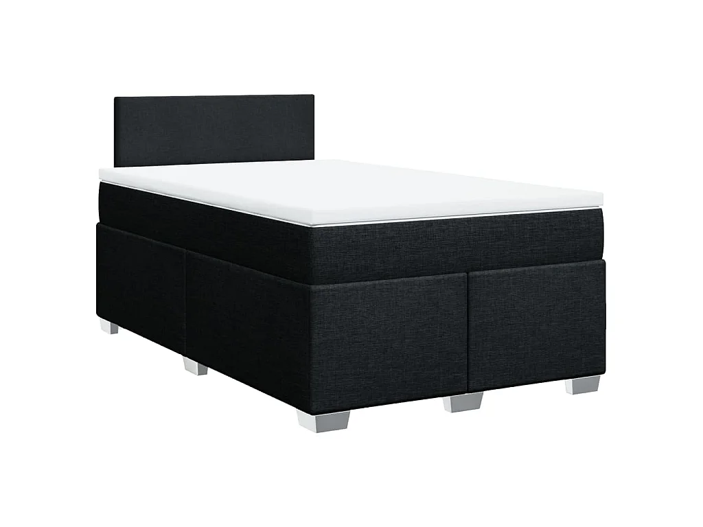 Boxspringbett mit Matratze Schwarz 120x200 cm Stoff