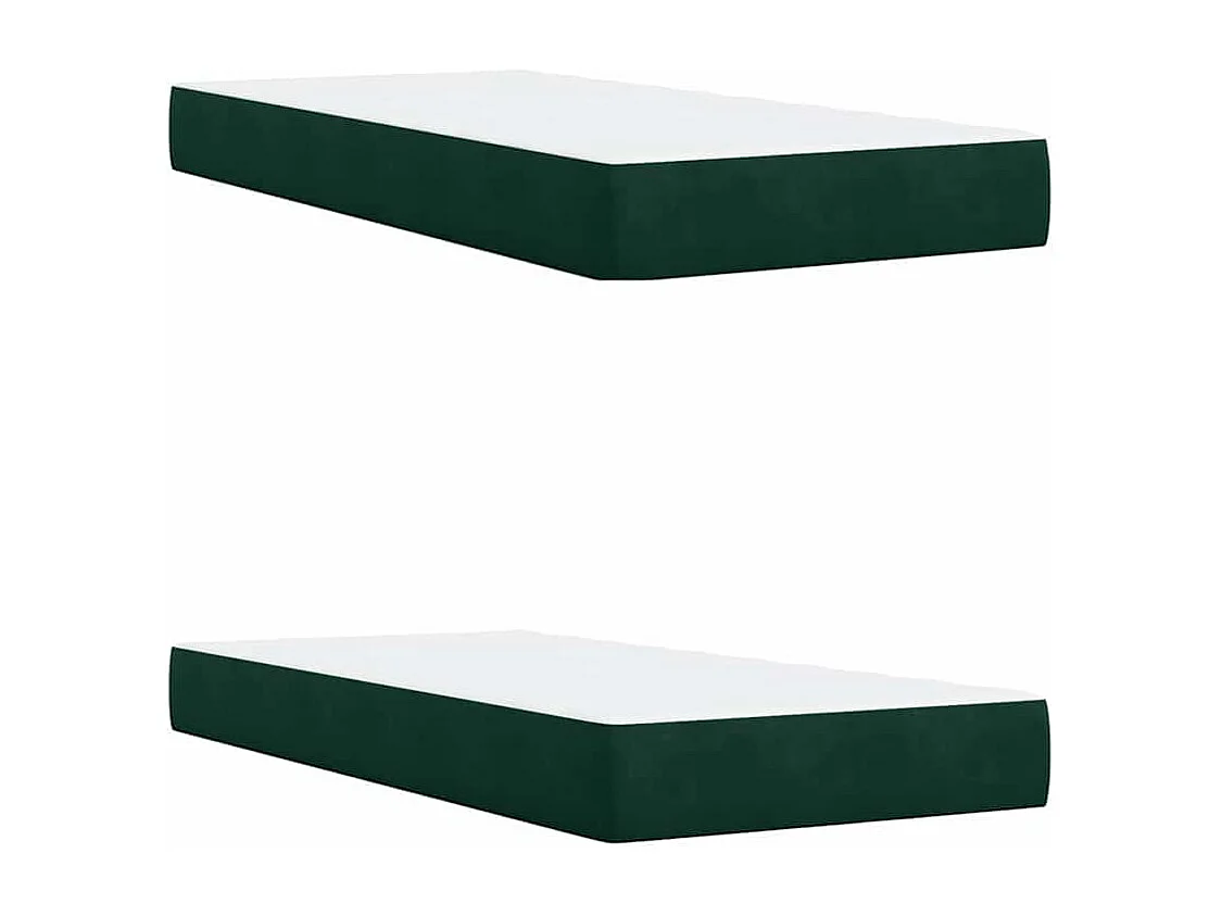 Cama com molas/colchão 200x200 cm veludo verde-escuro