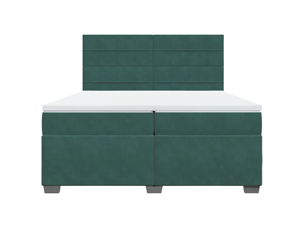 Sommier à lattes de lit et matelas Vert foncé 200x200cm Velours