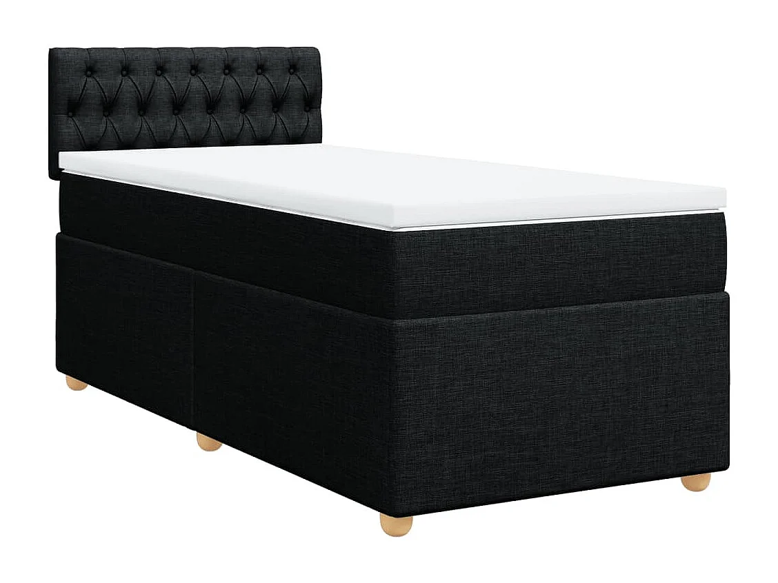 Boxspringbett mit Matratze Schwarz 90x190 cm Stoff