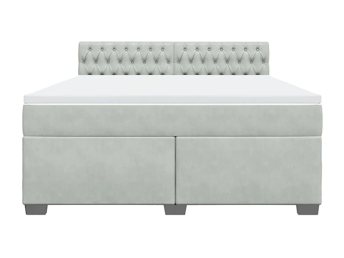 Sommier à lattes de lit et matelas Gris clair 180x200cm Velours