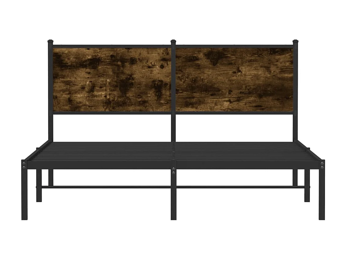 Bedframe zonder matras metaal gerookt eikenkleurig 140x190 cm