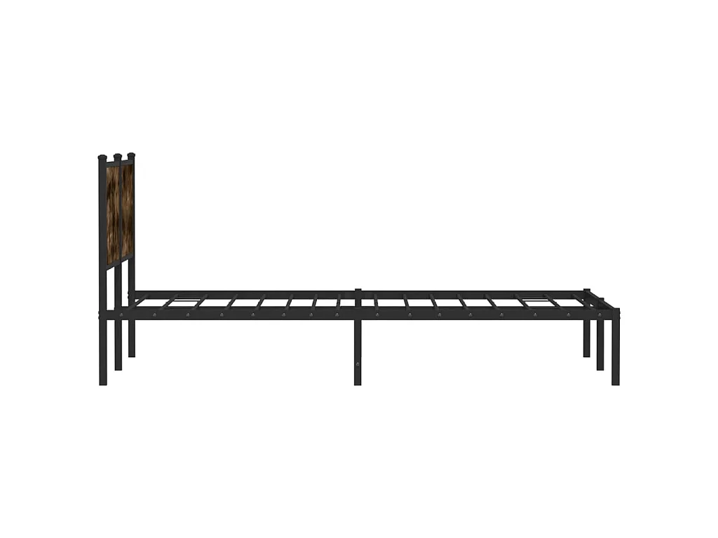 Metallbett ohne Matratze Räuchereiche 140x190 cm
