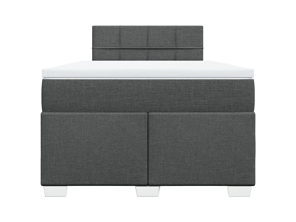 Sommier à lattes de lit avec matelas gris foncé 120x190cm tissu