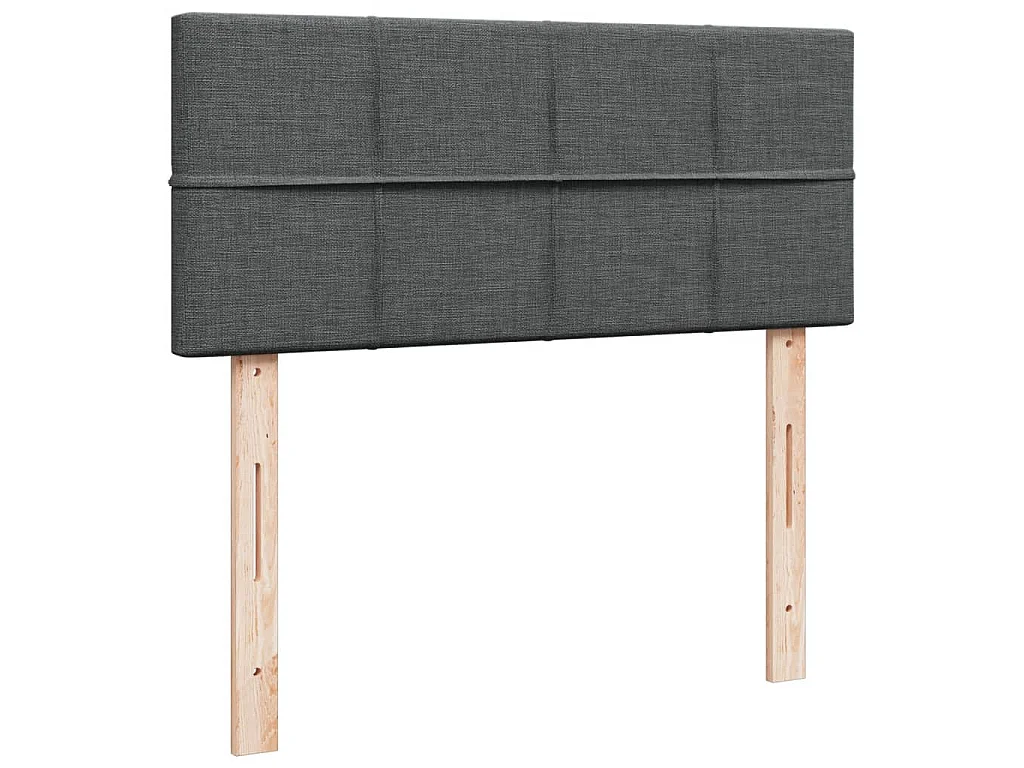 Sommier à lattes de lit avec matelas gris foncé 120x190cm tissu
