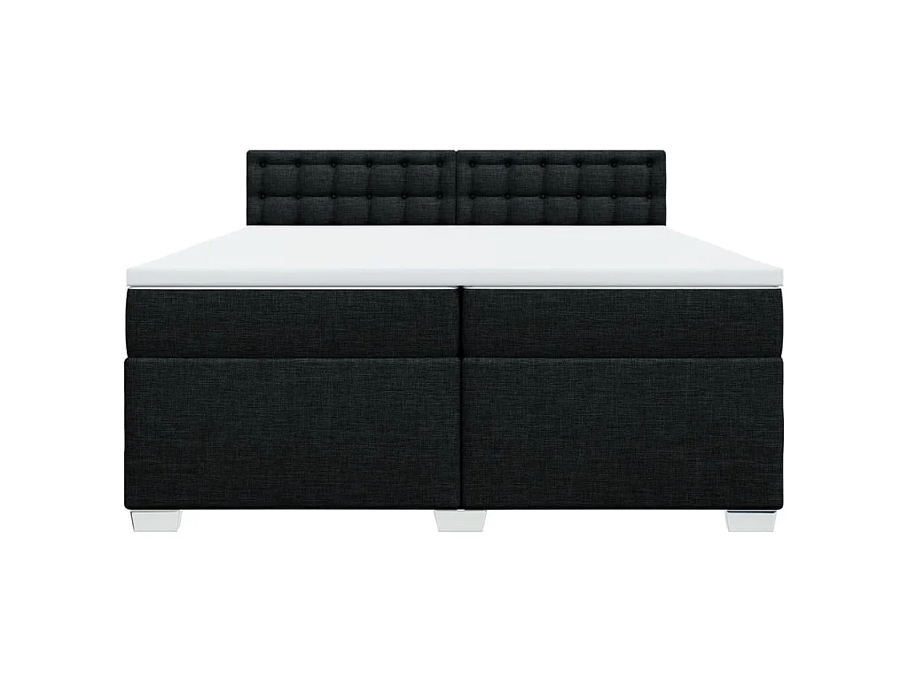 Boxspringbett mit Matratze Schwarz 200x200 cm Stoff