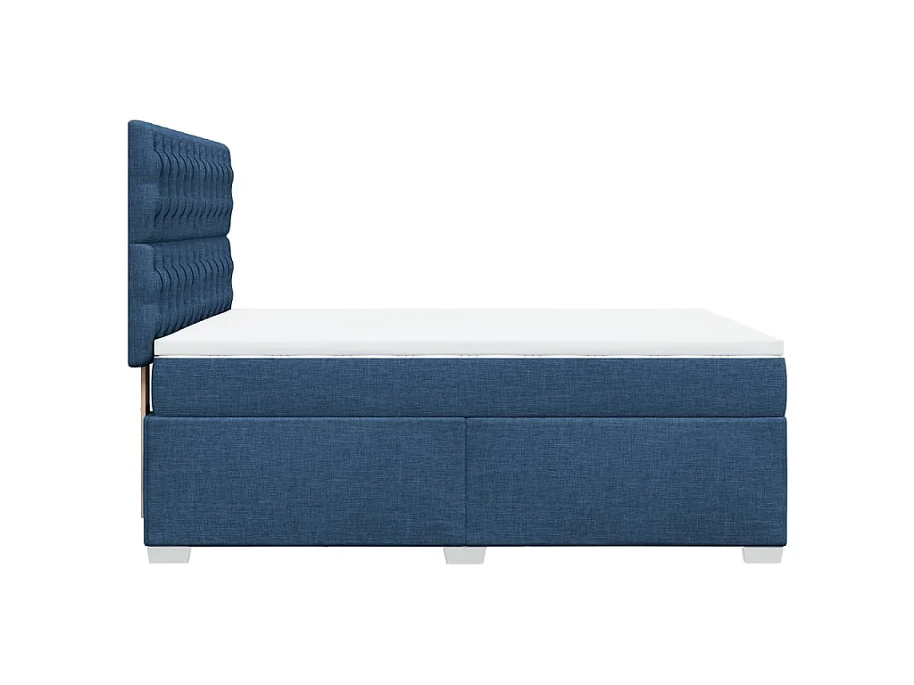 Boxspring met matras stof blauw 140x190 cm