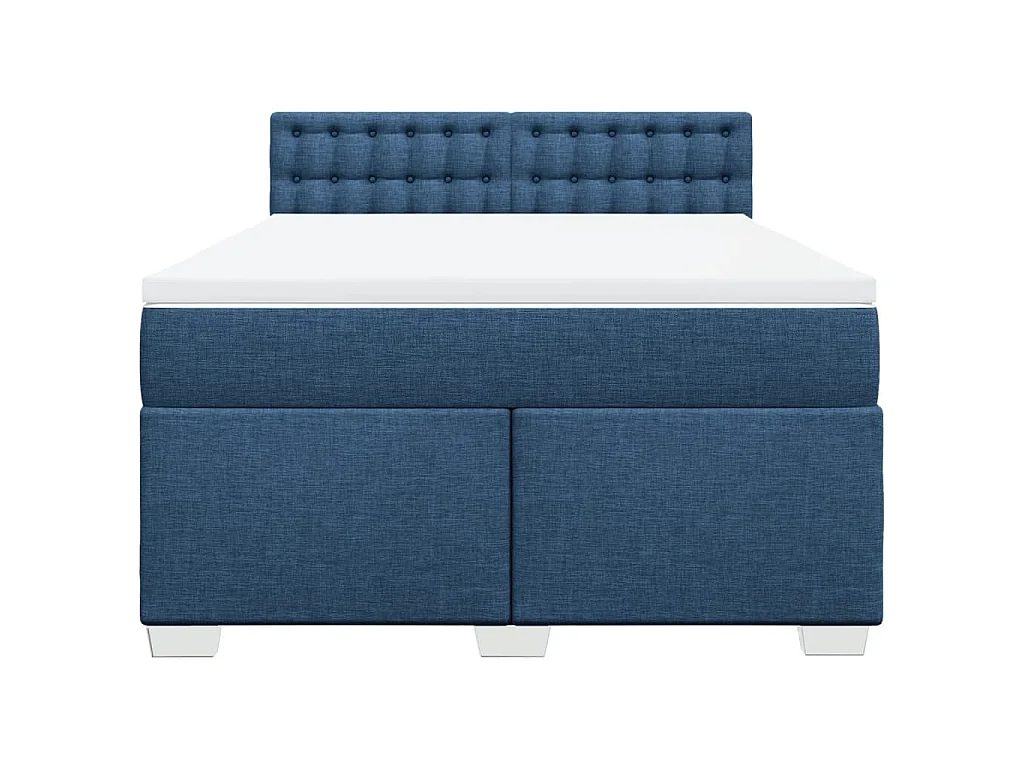Giroletto a Molle con Materasso Blu 160x200 cm in Tessuto