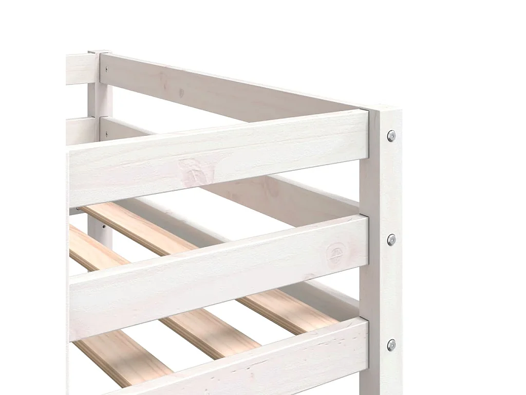 Giroletto per Bambini Bianco 80x200cm in Legno Massello di Pino