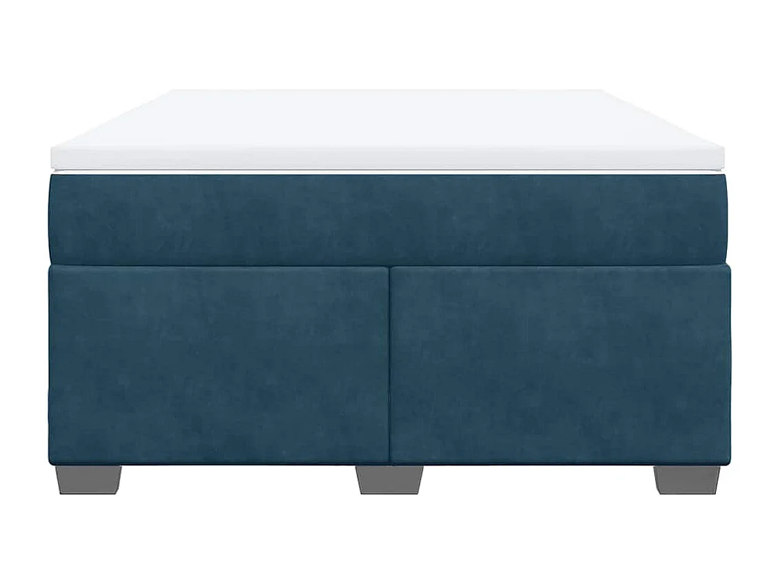 Sommier à lattes de lit et matelas Bleu foncé 140x200cm Velours