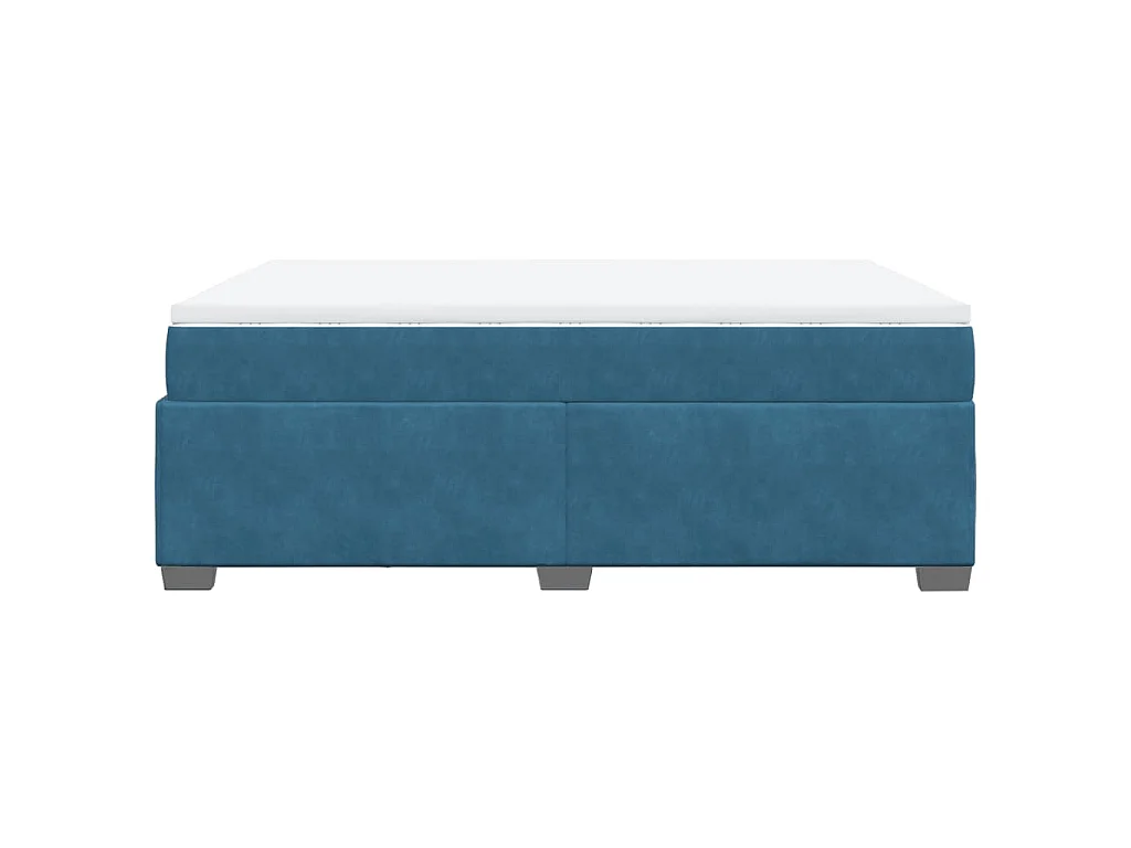 Boxspringbett mit Matratze Dunkelblau 140x200 cm Samt