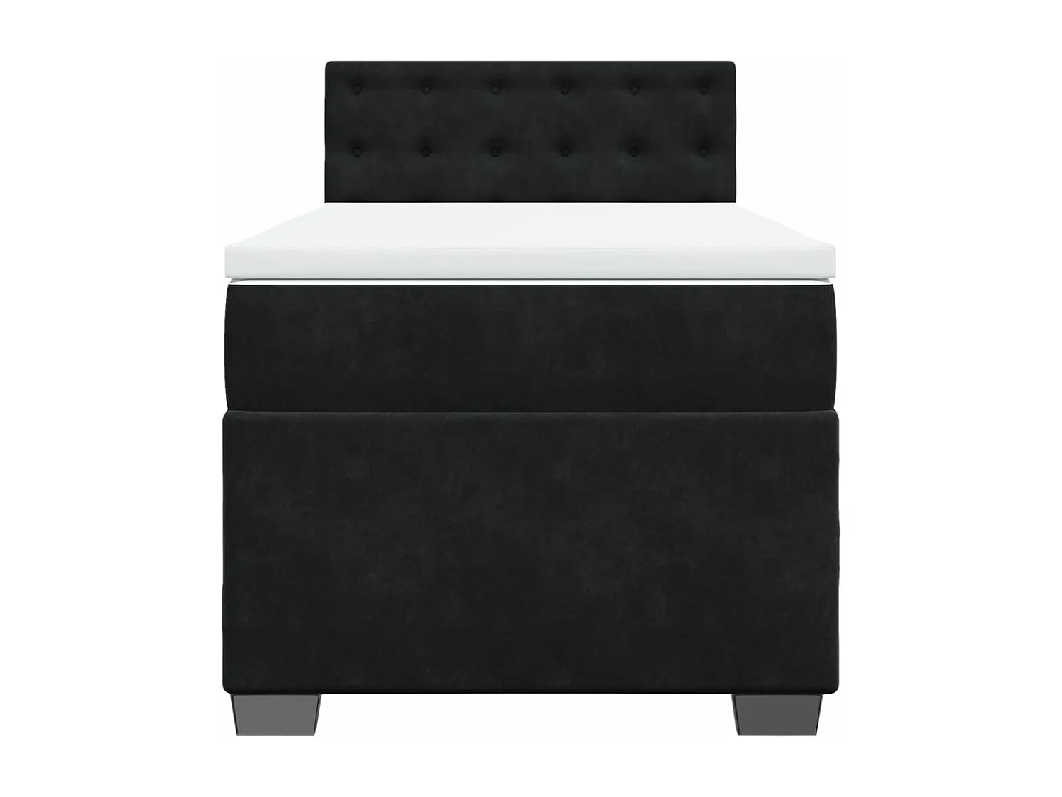 Sommier à lattes de lit avec matelas Noir 90x190 cm Velours