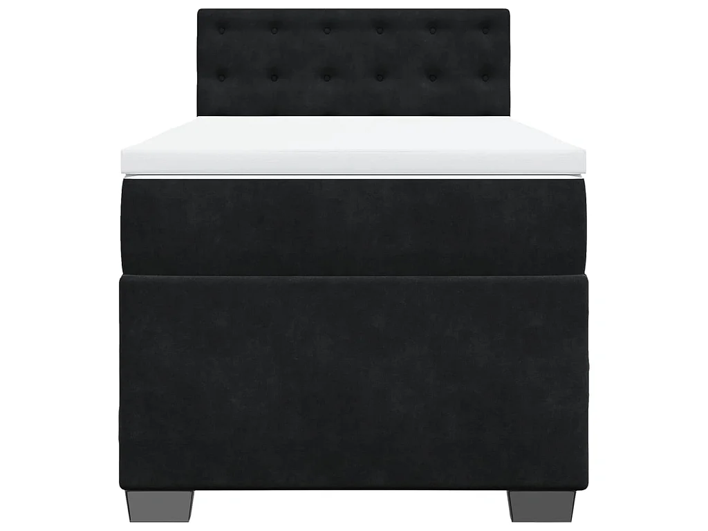 Boxspringbett mit Matratze Schwarz 90x190 cm Samt