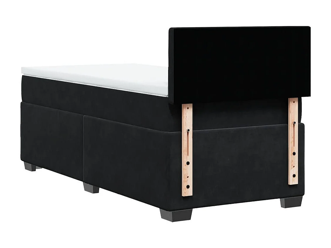 Boxspringbett mit Matratze Schwarz 90x190 cm Samt