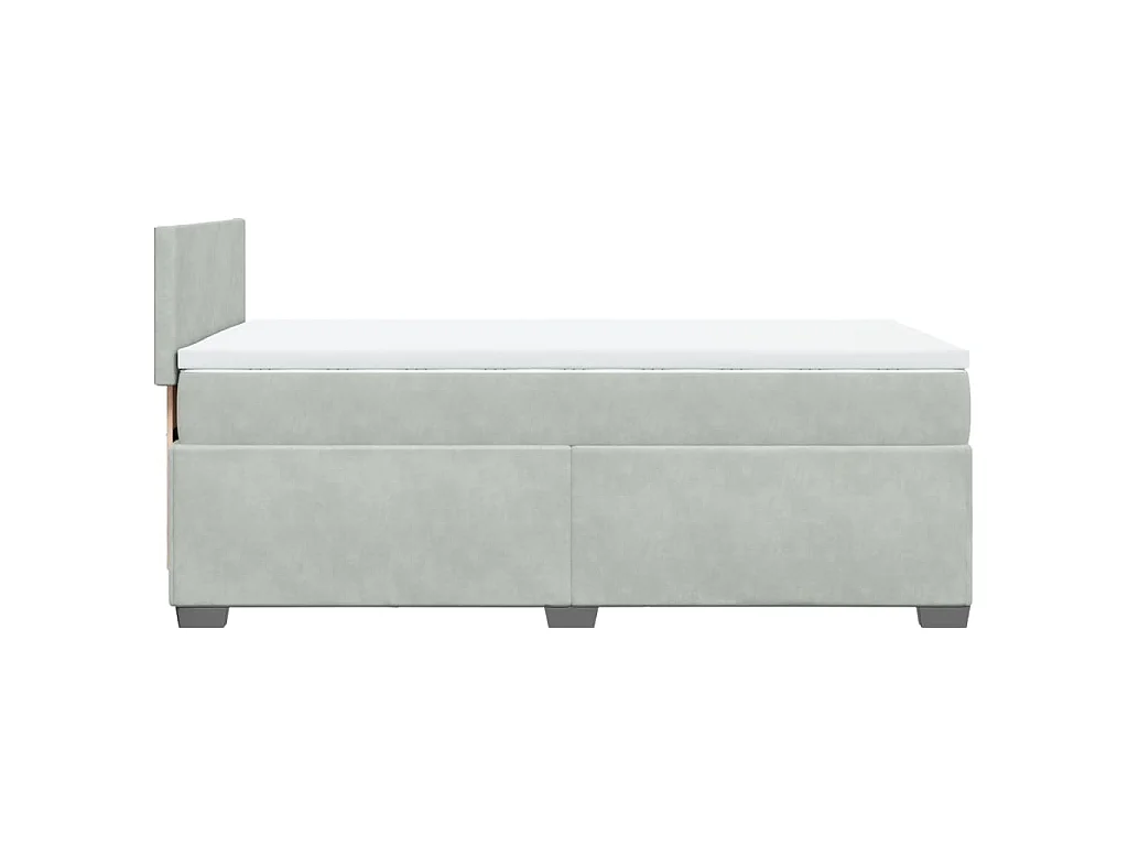 Boxspring met matras fluweel lichtgrijs 80x200 cm