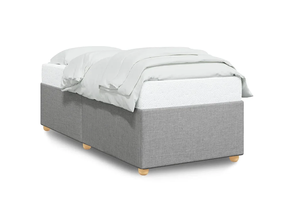 Bettgestell ohne Matratze Hellgrau 90x200 cm Stoff