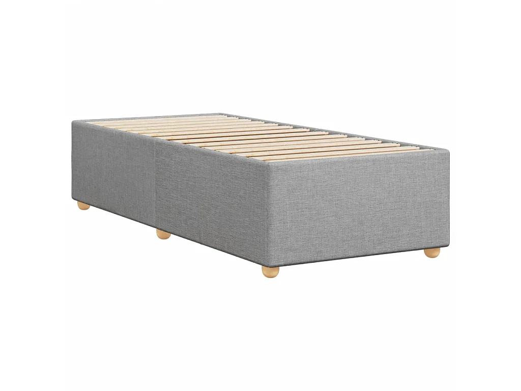 Bettgestell ohne Matratze Hellgrau 90x200 cm Stoff
