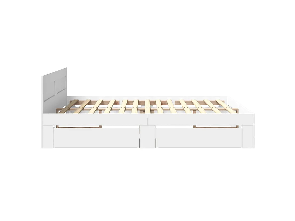 Bedframe met hoofdeinde zonder matras 200x200 cm wit